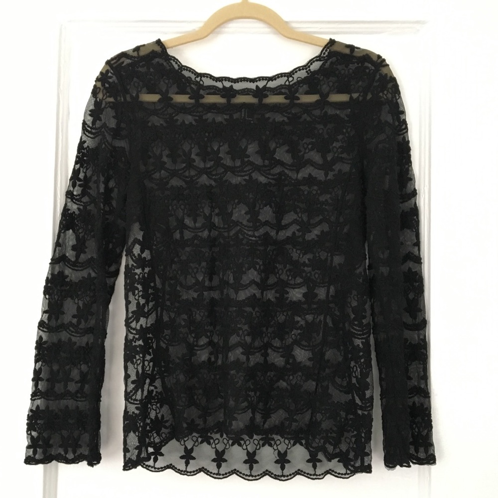 Sheer lace black top!